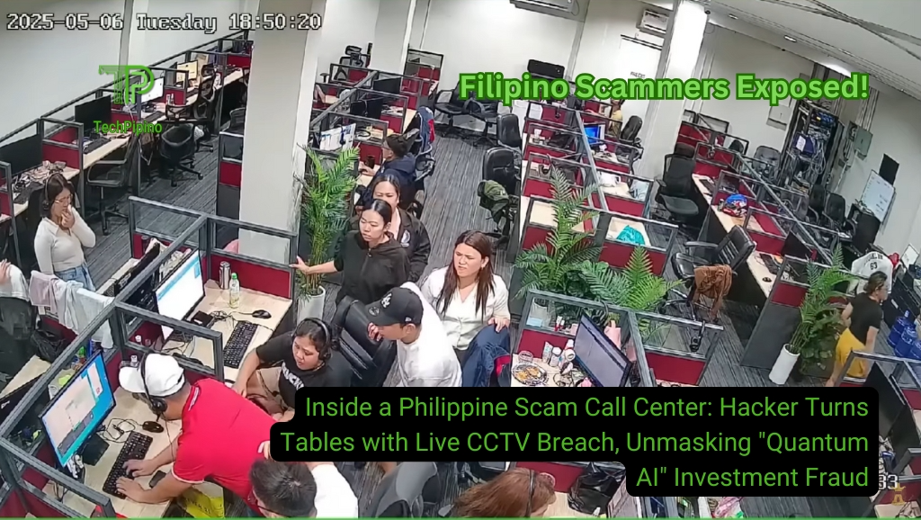 Exposed! Inside a Philippine Scam Call Center: Hacker Turns Tables with Live CCTV Breach, Unmasking “Quantum AI” Investment Fraud