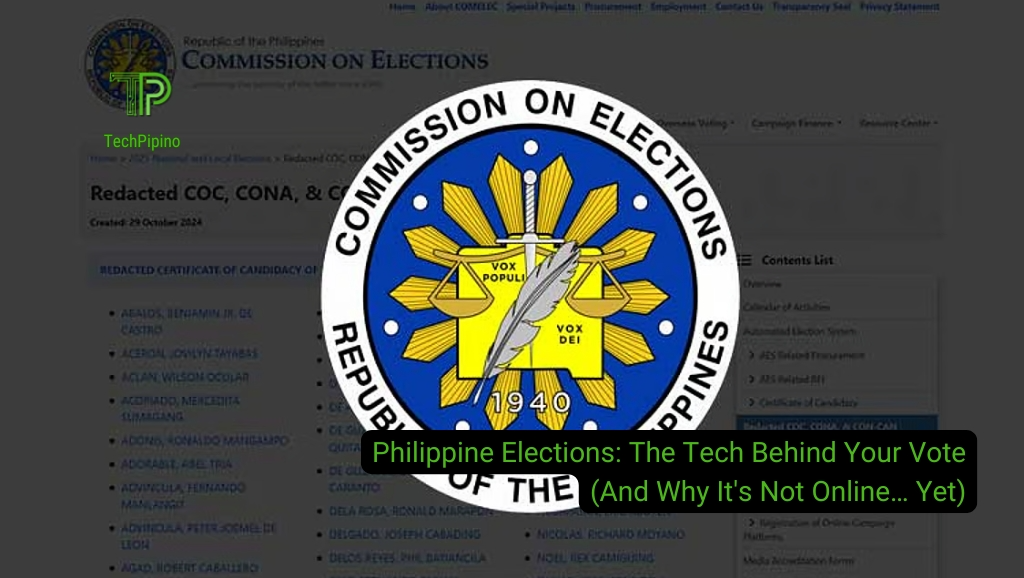 Philippine Elections: The Tech Behind Your Vote (And Why It’s Not Online… Yet)