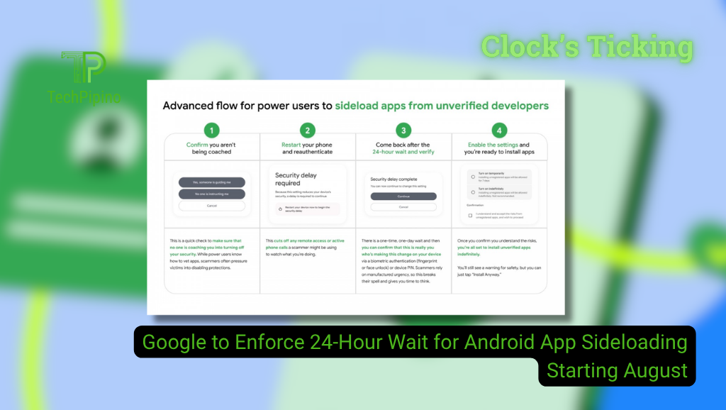 Google to Enforce 24-Hour Wait for Android App Sideloading Starting August