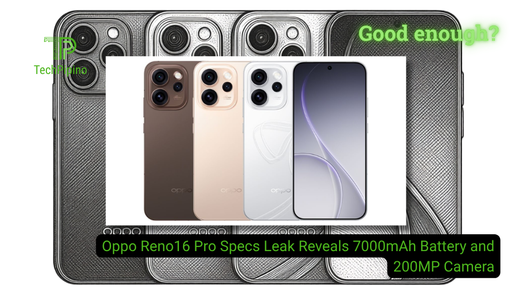 Oppo Reno16 Pro Specs Leak Reveals 7000mAh Battery and 200MP Camera