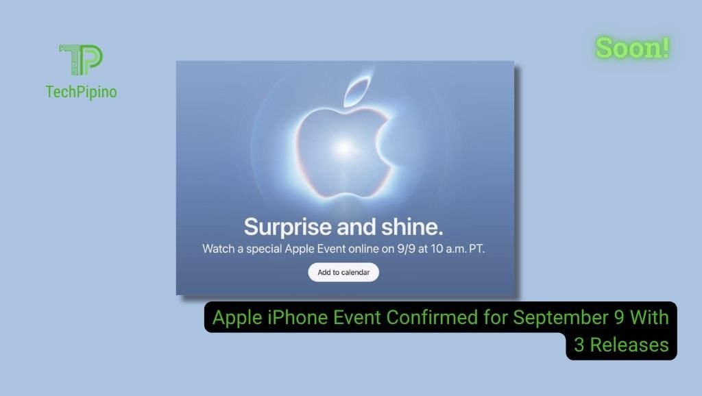Apple iPhone Event Confirmed for September 9 With 3 Releases
